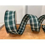Fita Natal Aramada Verde Escuro 3,8cm Xadrez 9,14mts Cromus Verde