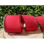Fita Aramada Lisa Laço Natal Vermelho Linho 6,3cmx9,14m