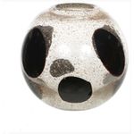 Vaso Decorativo Vidro Tipo Murano Transparente Preto 15cm