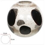 Vaso Decorativo Vidro Tipo Murano Transparente Preto 15cm