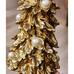 Árvore Dourada Em Resina Com Pérolas 33,5cm Dourado