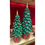 Árvore Decor Resina Verde Berry Vermelho 28cm Luxo Natal