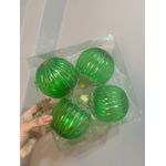 Jogo 4 Bolas Translucida Verde Ouro 10cm 4 Unidades Cromus Natal