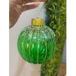 Jogo 4 Bolas Translucida Verde Ouro 10cm 4 Unidades Cromus Natal