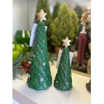 Árvore Resina Verde Com Estrela Luxo Natal Tok Da Casa 20cm