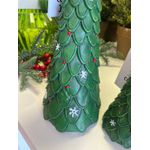Árvore Resina Verde Com Estrela Luxo Natal Tok Da Casa 20cm