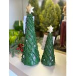 Árvore Resina Verde Com Estrela Luxo Natal Tok Da Casa 20cm