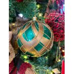 Jogo 4 Bolas Natal Verde E Dourado Brilho 10cm Cromus