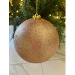 Bola De Natal Grande Brilho Nude 1 Unidade 15cm Rose