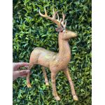 Rena Decorativa Em Pé Fosca Brilho Dourado 31cm