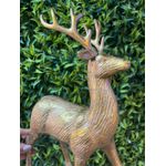 Rena Decorativa Em Pé Fosca Brilho Dourado 31cm