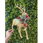 Rena Decorativa Em Pé Com Glitter Dourado 32cm