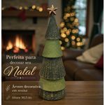 Árvore Resina Verde Com Estrela Luxo Natal Tok Da Casa 30cm
