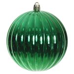 Tubo 4 Bolas De Natal Decoradas Gomo Perolada Verde 10cm
