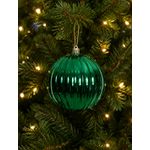 Tubo 4 Bolas De Natal Decoradas Gomo Perolada Verde 10cm