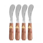 Cj 4 Espátulas P/servir Manteiga Patê Aço Inox Prata Wolff 