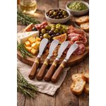 Cj 4 Espátulas P/servir Manteiga Patê Aço Inox Prata Wolff 