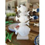 Decoração Marítima Para Casa Marmorizada 5 Peixes 31cm Branco