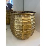 Vaso Decorativo Grande Cachepot Em Metal Dourado 32cm Dourado