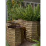 Vaso Decorativo Cachepot Em Metal Dourado 24cm