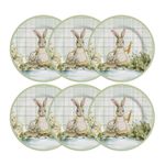 Jogo 6 Pratos Sobremesa em Cerâmica Betânia Páscoa 21cm Alleanza