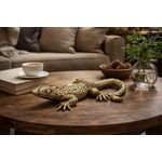 Escultura Lagarto Decorativo 22cm Dourado Espressione