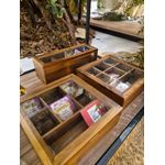 Caixa P/ Chá Especiarias Capsula Madeira Acacia 21cm