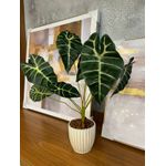 Galho Folhagem Alocasia Artificial P Decoração Real Toque Verde