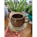Jogo 6 Xicaras de Café com Pires Agata Bege 100ml Scalla Ceramica