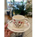 Jogo 4 Xícaras Para Café Em Cerâmica 90ml Linha Florescer