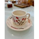 Jogo 4 Xícaras Para Café Em Cerâmica 90ml Linha Florescer