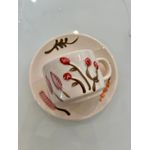 Jogo 4 Xícaras Para Café Em Cerâmica 90ml Linha Florescer