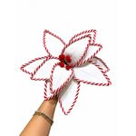 Flor Natalina Poinsetia Branco e Vermelho Natal Luxo
