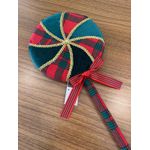 Pendente Decorativo Pirulito Xadrez Vermelho 59cm
