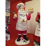 Papai Noel em Resina Gingerbread Vermelho e Branco 32cm
