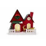 Casinha Natalina Dupla Com Led Decoração Cenario Natal