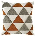 Almofada Veludo Com Bordado Boucle Geo Terracota 52x52cm