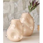 Vaso Coleção Orgânica Em Vidro Bege G Luxo
