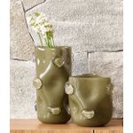 Vaso Coleção Orgânica em Vidro Esverdeado G