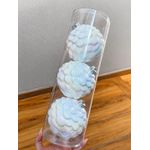 Tubo 3 Bolas De Natal Decoradas Branco Fruta Cor 12cm