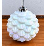 Tubo 3 Bolas De Natal Decoradas Branco Fruta Cor 12cm