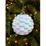 Tubo 3 Bolas De Natal Decoradas Branco Fruta Cor 12cm