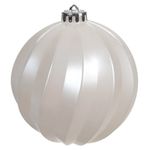 Tubo 3 Bolas De Natal Decoradas Gomo Branco Fosco 12cm
