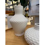 Vaso Decorativo Branco Com Textura Escama 25cm