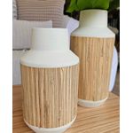 Vaso Decorativo Metal Off Com Palha P 18cm Entrecasa