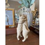 Escultura Decorativa Em Resina Gatos Abraço Bege 19cm