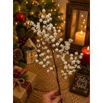 Galho Natalino Perola Branco Decoração Árvore Guirlanda 53cm