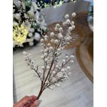 Galho Natalino Perola Branco Decoração Árvore Guirlanda 53cm