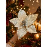 Flor Natalina Bico de Papagaio Champagne Avelulado Natal