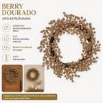 Guirlanda De Natal Berry Dourado Cereja Fibra 50cm Porta